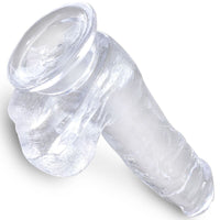 KING COCK - PENE REALISTICO TRASPARENTE CON TESTICOLI 13,5 CM
