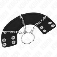 KINK - ANELLO PER PENE DA 4 CM CATENA IN METALLO DA 7 CM CON CINTURA IN SIMILPELLE