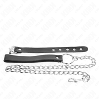 KINK - ANELLO PER IL PENE IN PELLE CON CINGHIA 21,5 X 2 CM E CATENA IN METALLO 60 CM