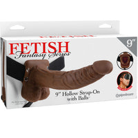 SERIE FETISH FANTASY - IMBRACATURA A 9 PALLE CAVE UOMO 22,9 CM MARRONE